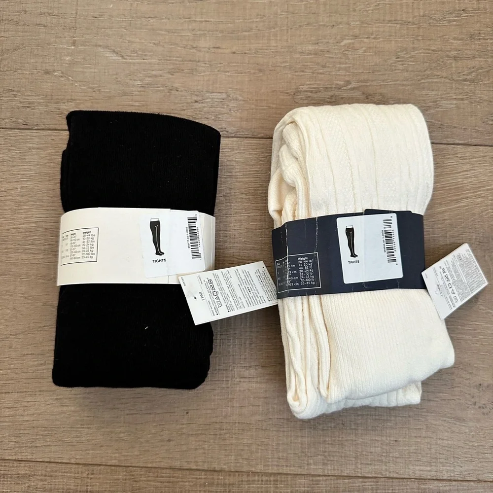 GAP Kids Black and Cream Tights Pair